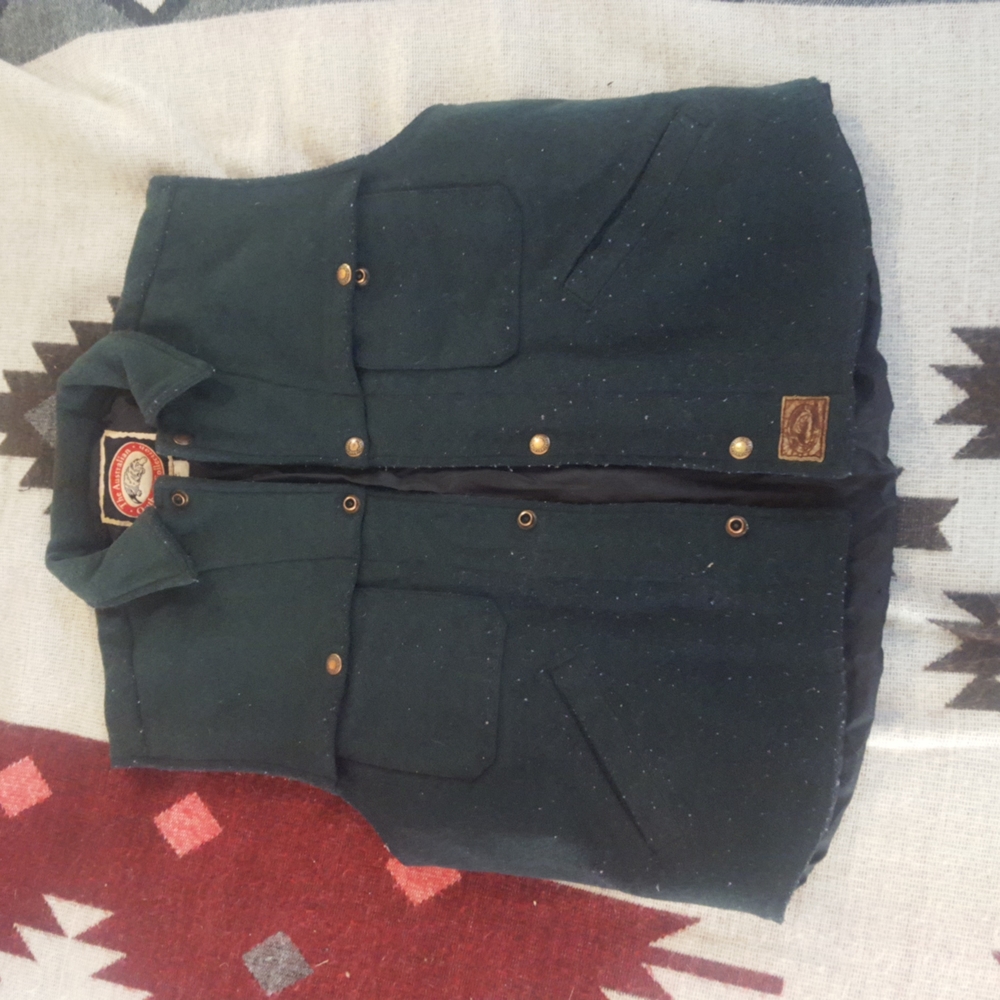 Australian Outback Collection Lined Wool Vest Medium Forest Green